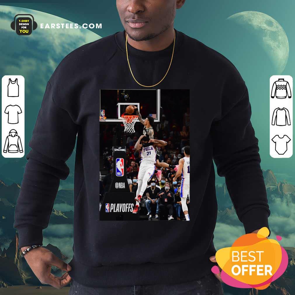 John Collins Dunk Over Joel Embiid Shirt - Image 3