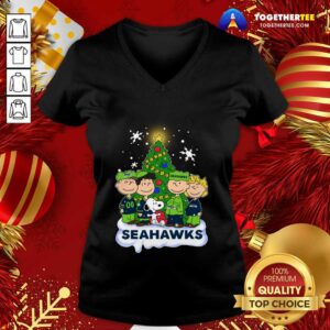 Alternative view of Funny Snoopy The Peanuts Seattle Seahawks Christmas Shirt
