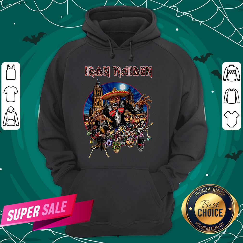 Awesome Iron Maiden Mexico Skull Halloween Shirt - Image 5