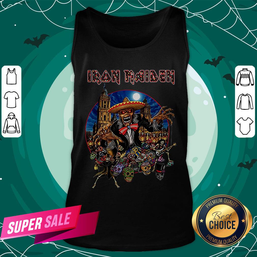 Awesome Iron Maiden Mexico Skull Halloween Shirt - Image 3