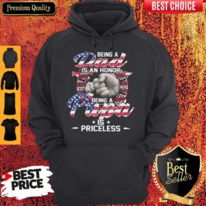 Alternative view of Nice Being A Dad Is An Honor Being A Papa Is Priceless Usa Flag Shirt