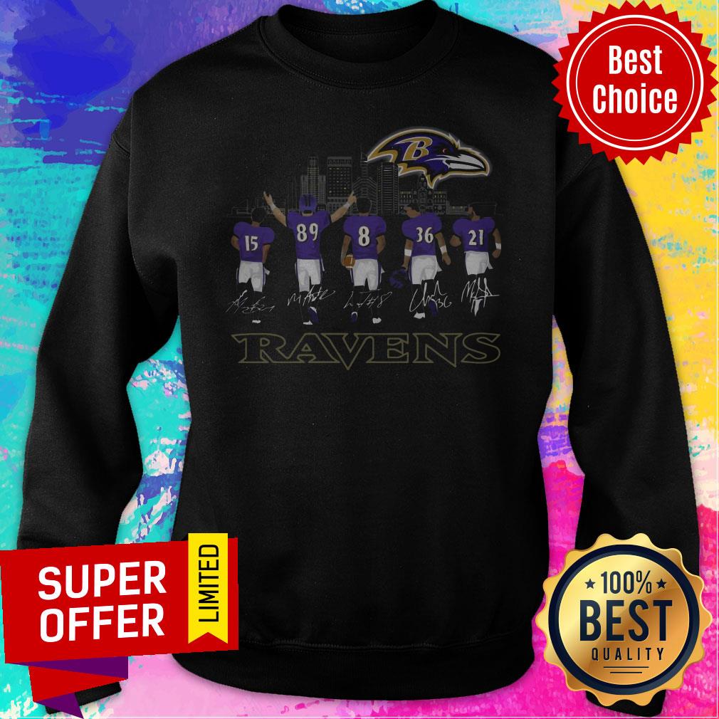 Top Ravens #15 #89 #8 #36 #21 Legends Signatures Shirt - Image 2
