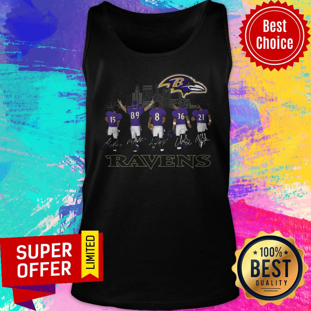 Top Ravens #15 #89 #8 #36 #21 Legends Signatures Shirt - Image 5