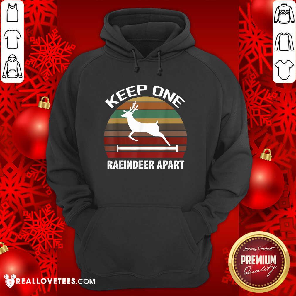 Skull Keep One Reindeer Apart Christmas Quarantine Vintage Shirt - Image 4