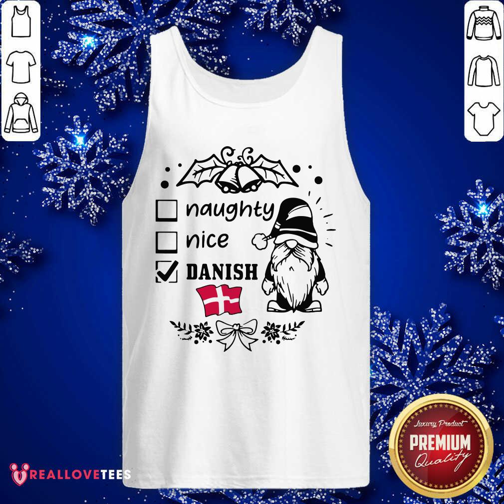 So Naughty Danish Nice Gnome Merry Christmas Shirt - Image 2