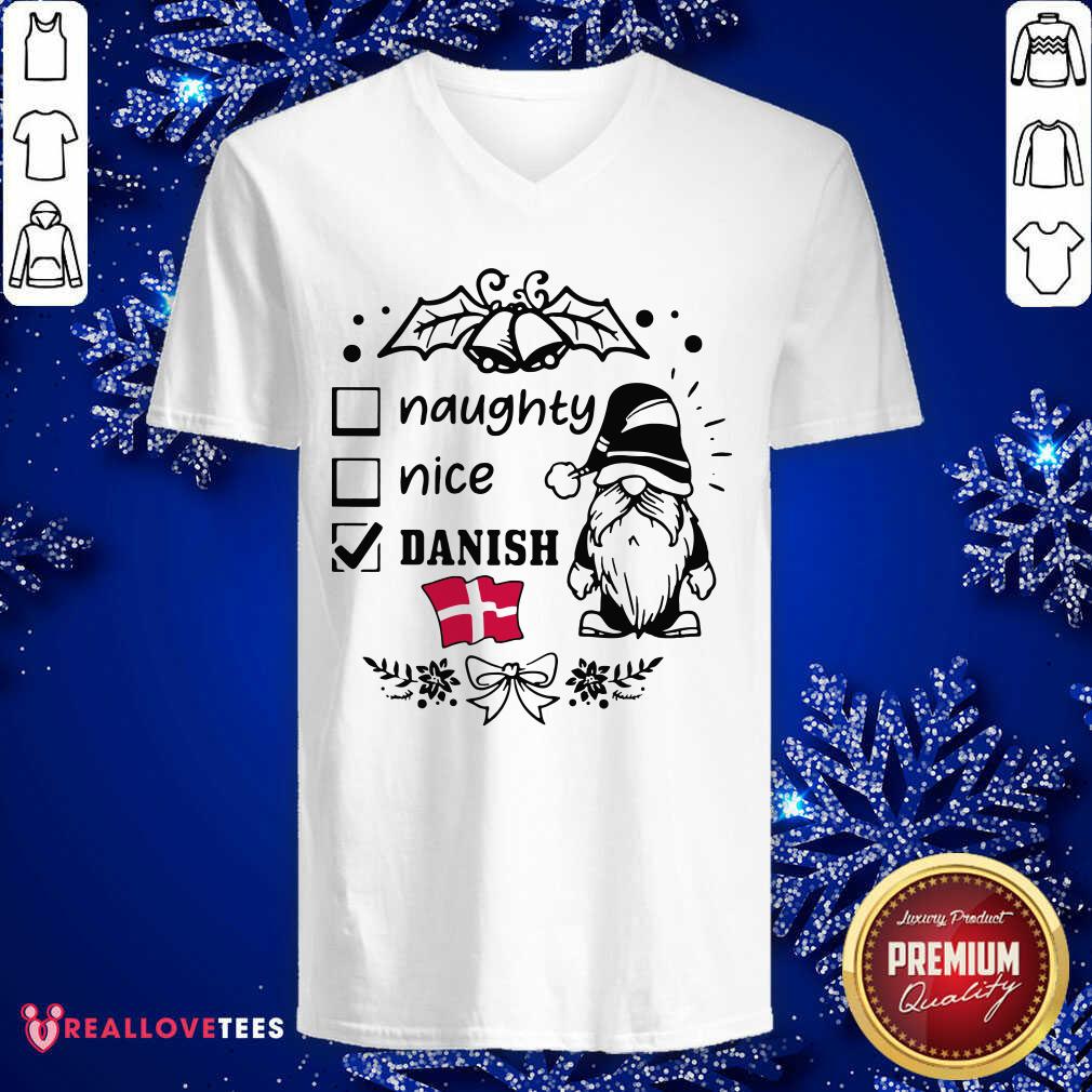So Naughty Danish Nice Gnome Merry Christmas Shirt - Image 5