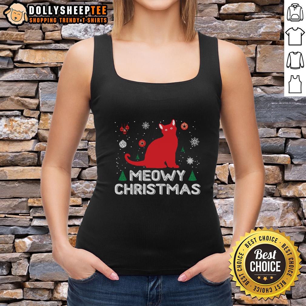 Pretty Meowy Christmas Cute T-Shirt - Image 3