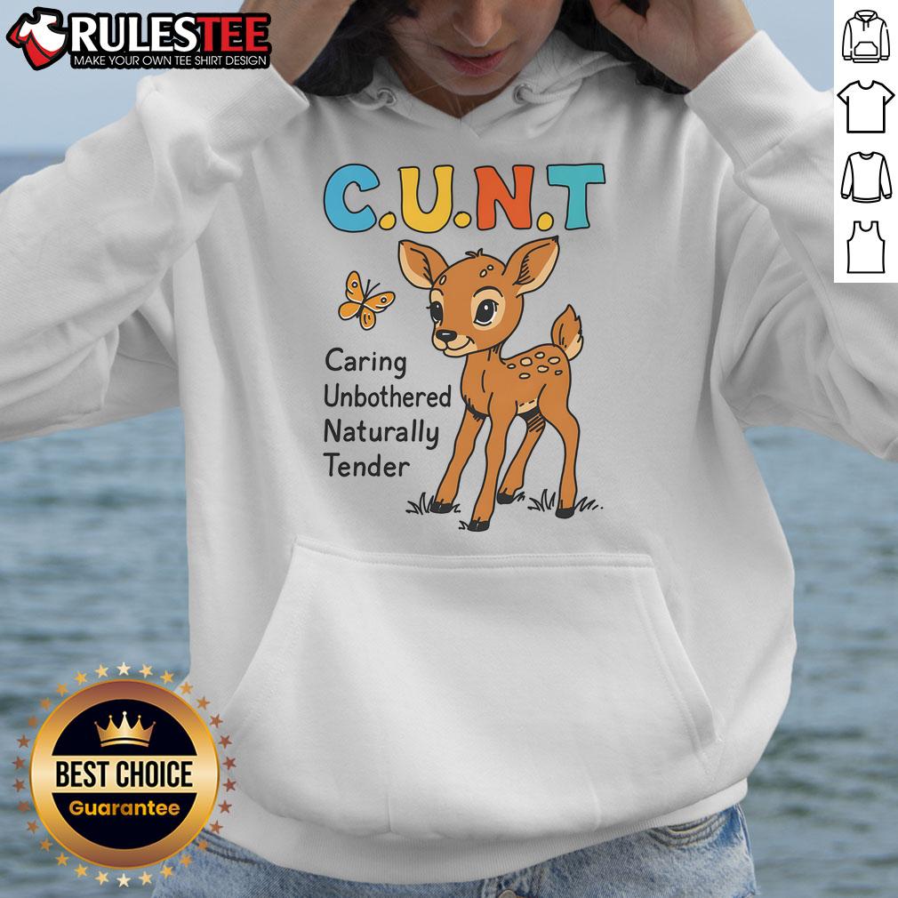 Cute C.U.N.T. Caring Unbothered Naturally Tender Cartoon Deer T-Shirt - Image 2