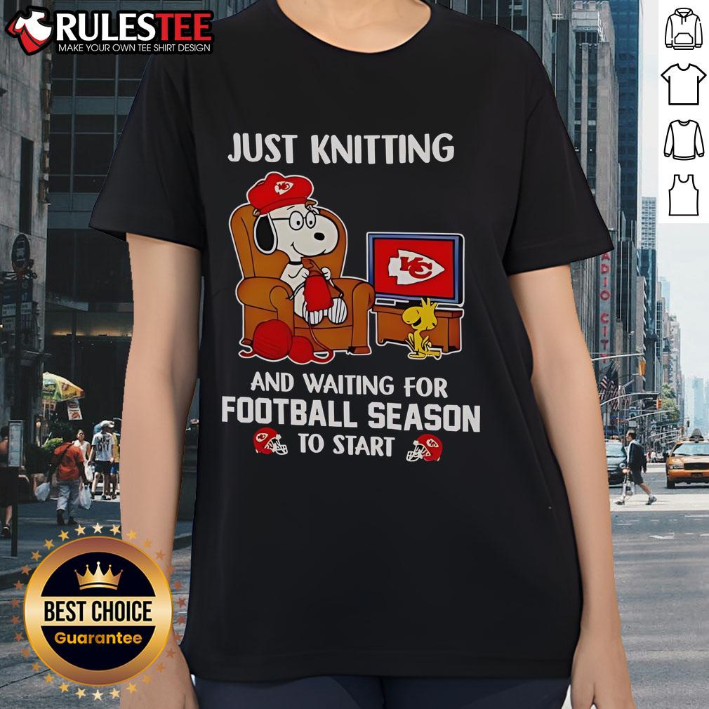 Awesome Kansas City Chiefs Just Knitting And Waiting For Football Season To Start T-Shirt - Image 3