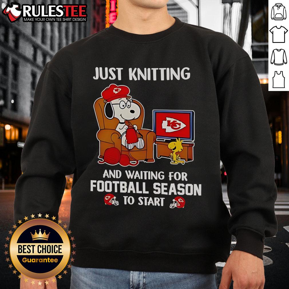 Awesome Kansas City Chiefs Just Knitting And Waiting For Football Season To Start T-Shirt - Image 5
