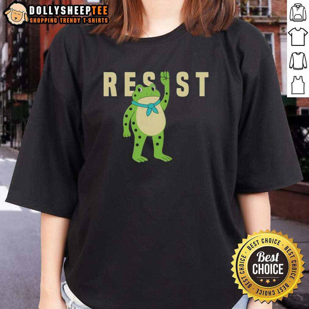 Awesome Resist Portland Frog Caricature T-Shirt - Image 3