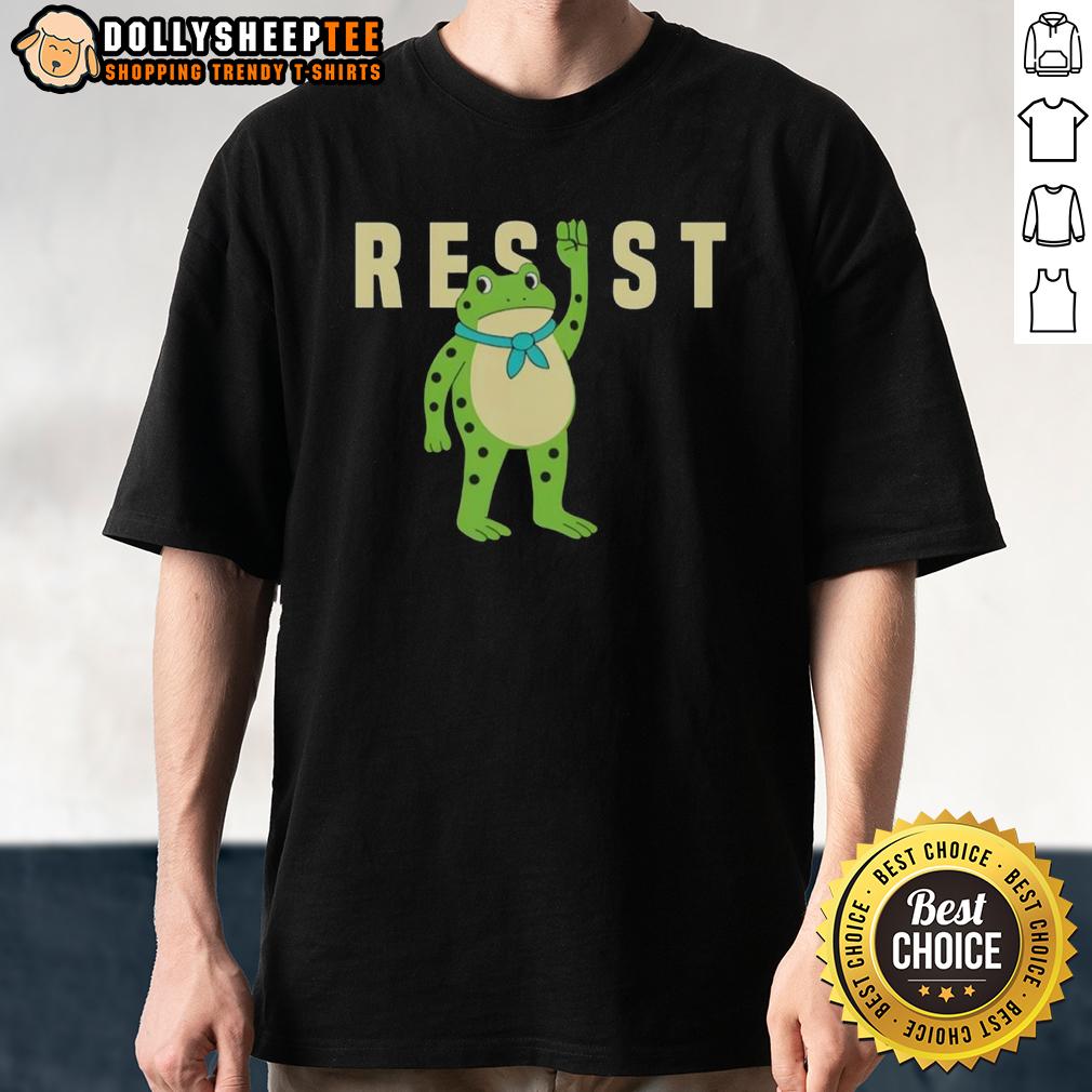 Awesome Resist Portland Frog Caricature T-Shirt