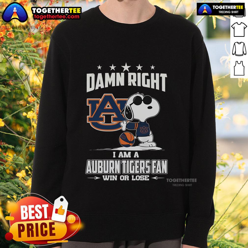 Top Damn Right I Am A Auburn Tigers Fan Win Or Lose Limited Edition T-Shirt - Image 5