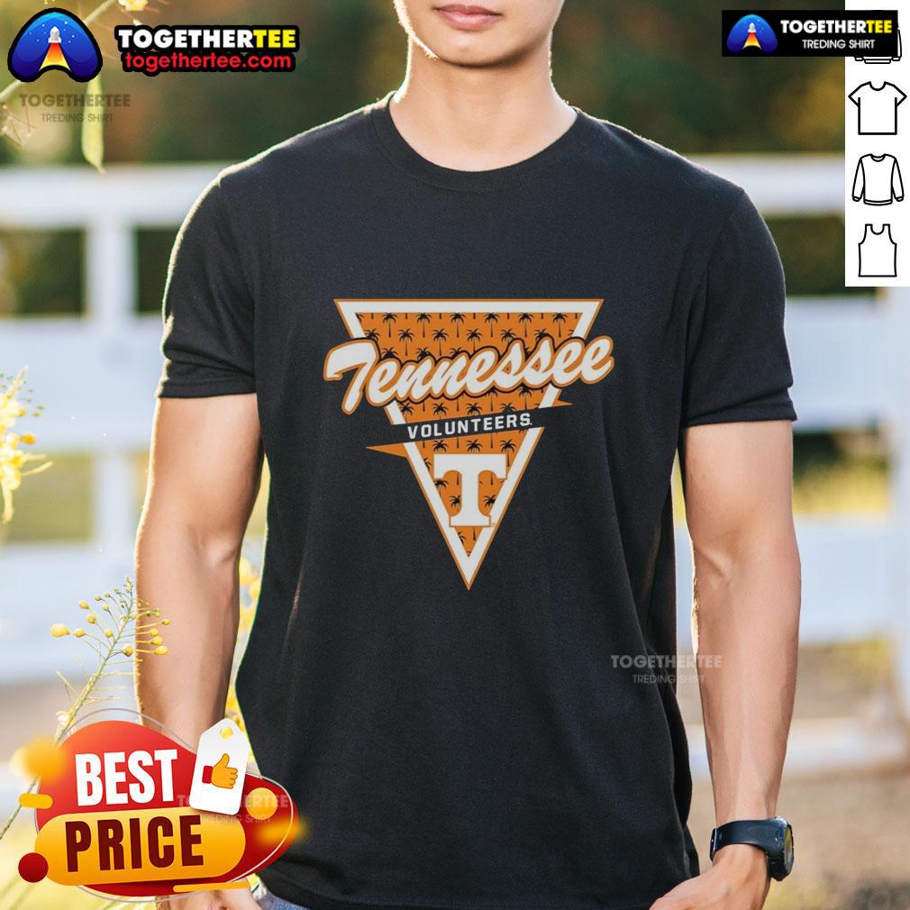 Nice Tennessee Volunteers Women's Basketball Palm Tree Pattern Inside A Triangle Logo T-Shirt