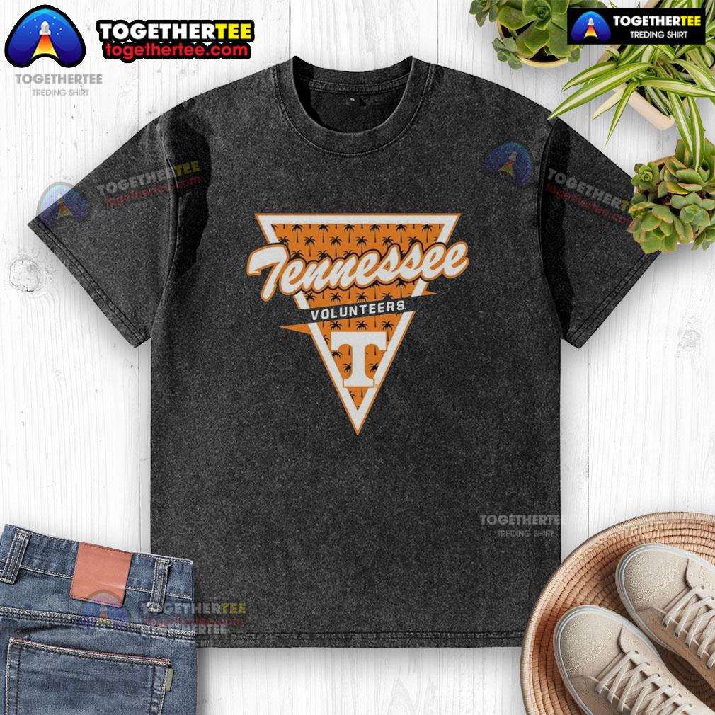 Nice Tennessee Volunteers Women's Basketball Palm Tree Pattern Inside A Triangle Logo T-Shirt - Image 6