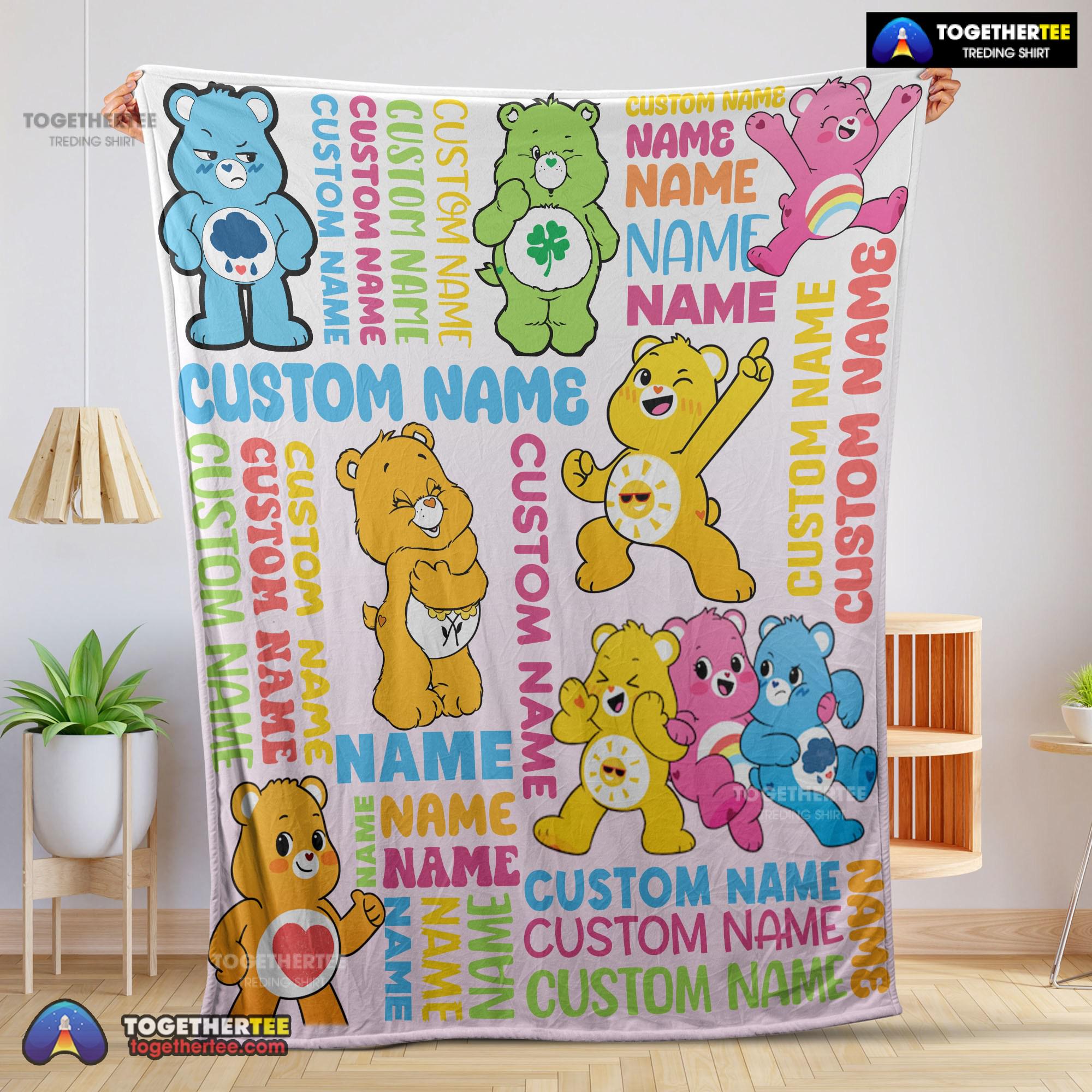 Official Cute Care Bears Friends Blanket Fleece Customized Blanket