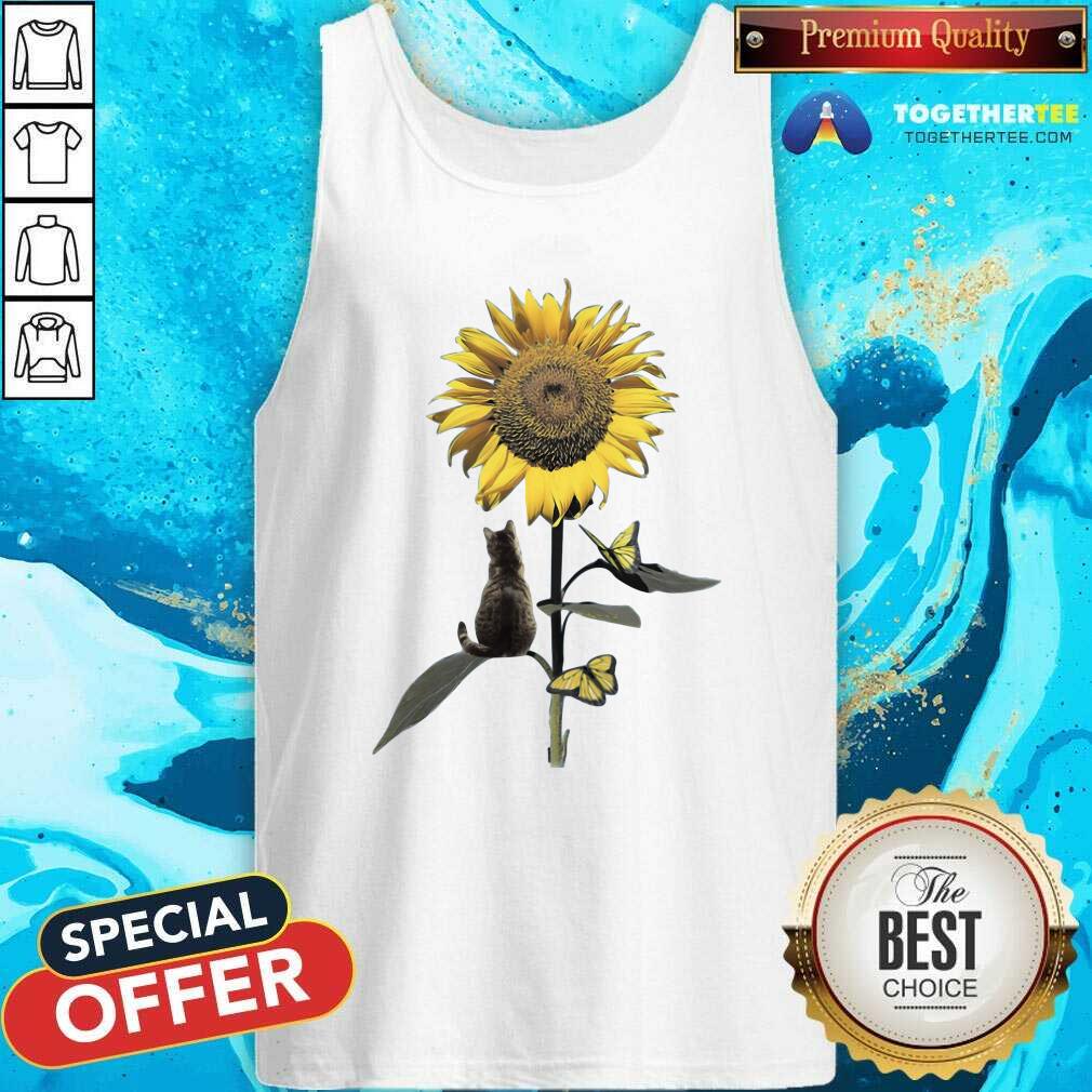 Grateful Cat And Sunflower Shirt - Image 4