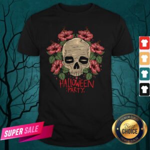 Skull Hibiscus Flower Halloween Party Shirt