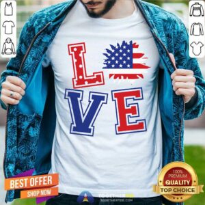 Awesome 4th July Love Sunflower Shirt