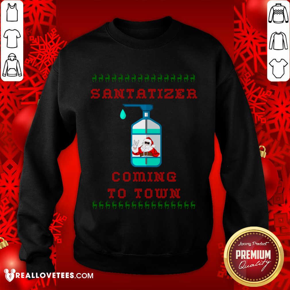 Fantastic SaniTizer Coming To Town Ugly Christmas Shirt - Image 3