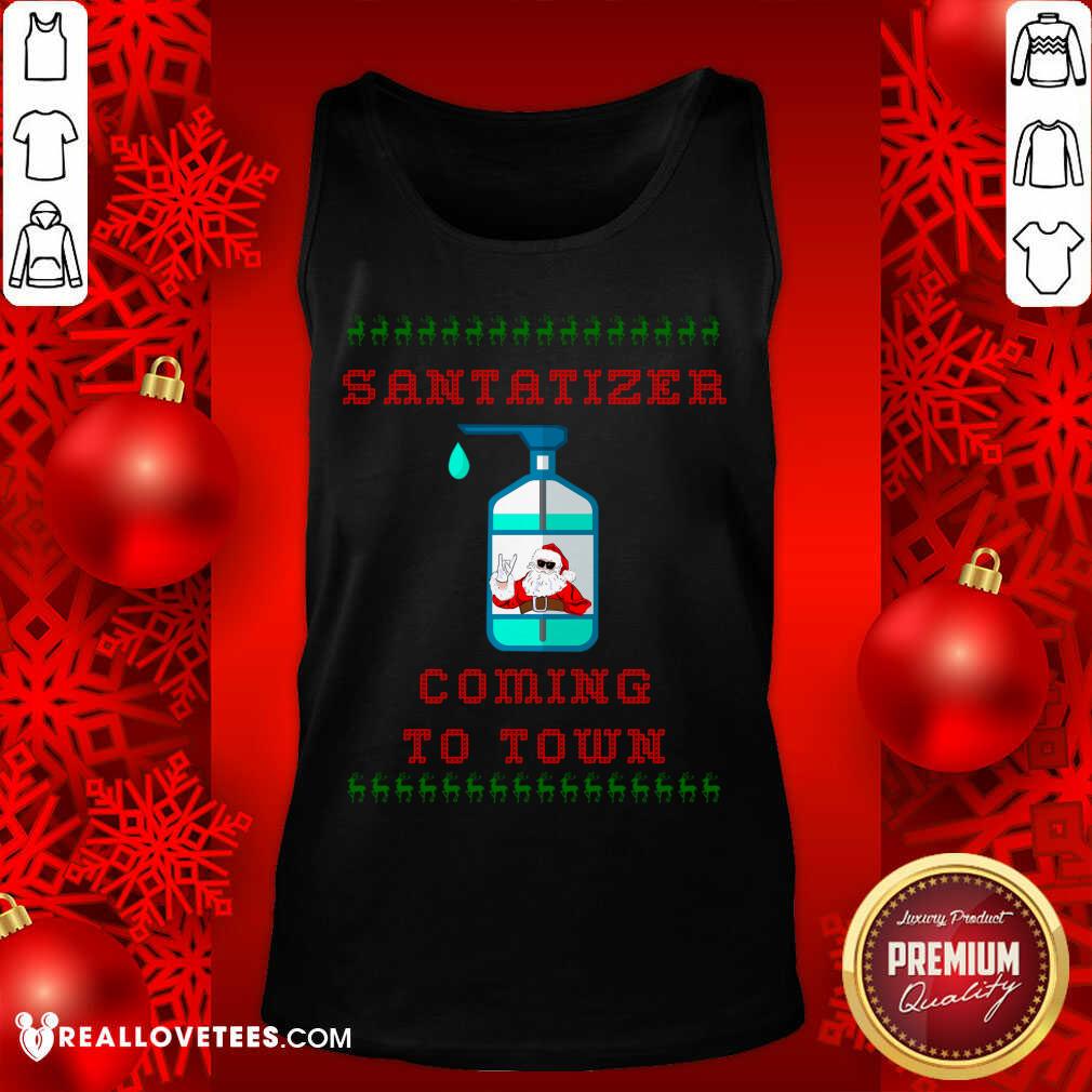Fantastic SaniTizer Coming To Town Ugly Christmas Shirt - Image 2