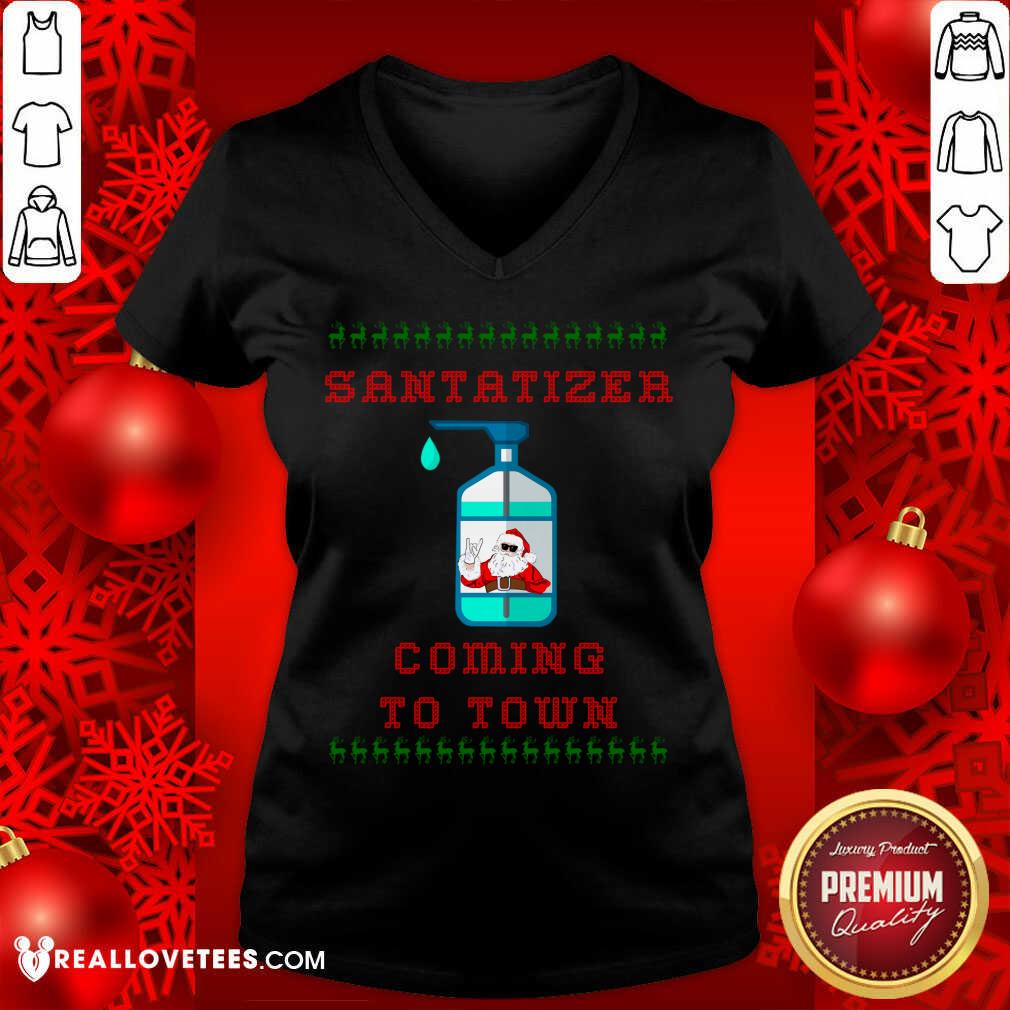 Fantastic SaniTizer Coming To Town Ugly Christmas Shirt - Image 5