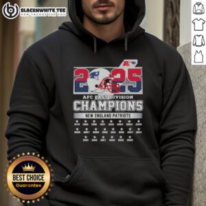 Alternative view of Original New England Patriots 2025 AFC East Divison Champions Helmet T-Shirt