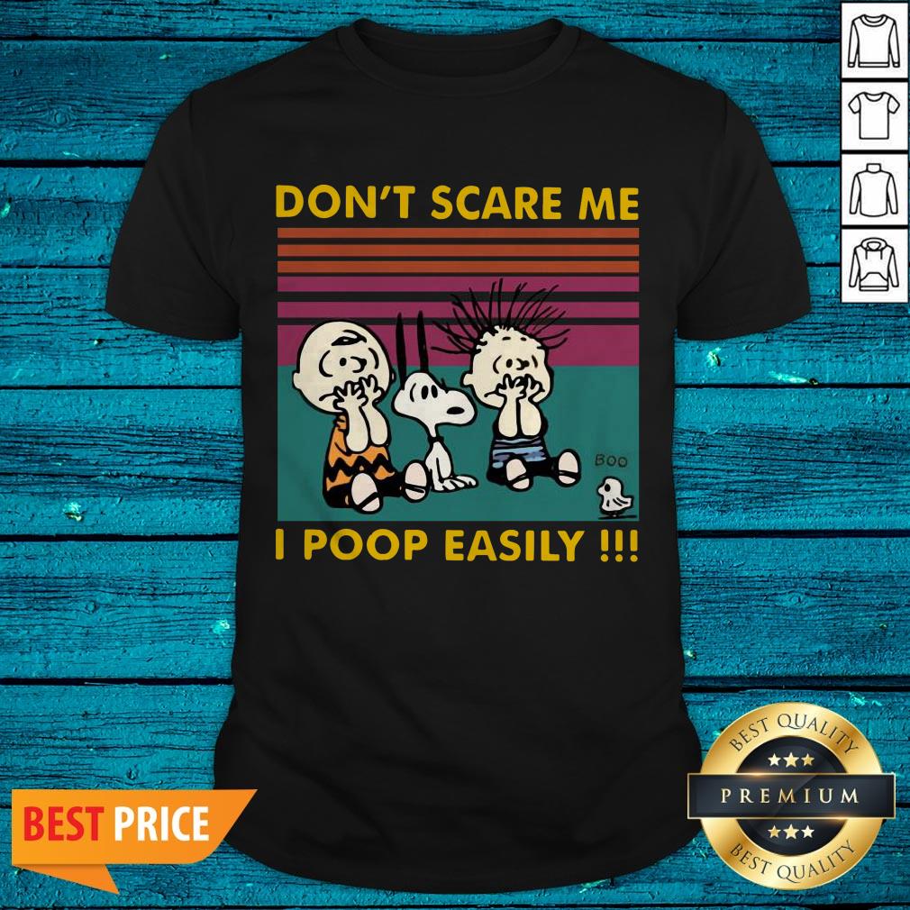 Charlie Brown Snoopy Pig-pen Omg Boo Ghost Dont' Scare Me I Poop Easily Vintage Shirt