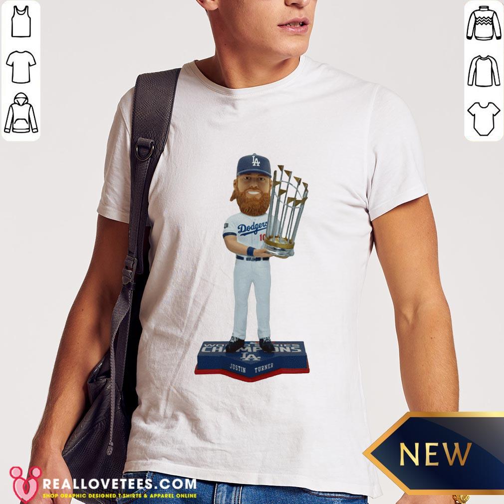 Pro Justin Turner Member Los Angeles Dodgers 2020 World Series Champions Bobblehead Shirt
