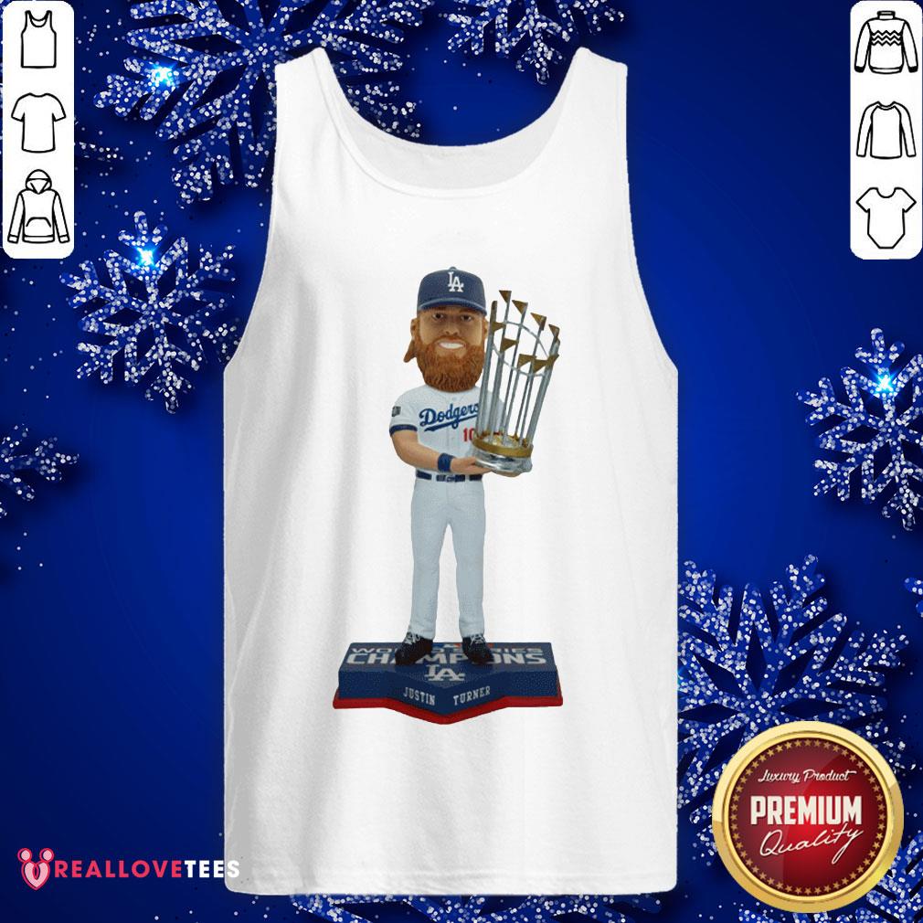 Pro Justin Turner Member Los Angeles Dodgers 2020 World Series Champions Bobblehead Shirt - Image 2