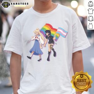 Usagi Tsukino And Sailor Moon Character Holding Obsession Pride Flag Shirt