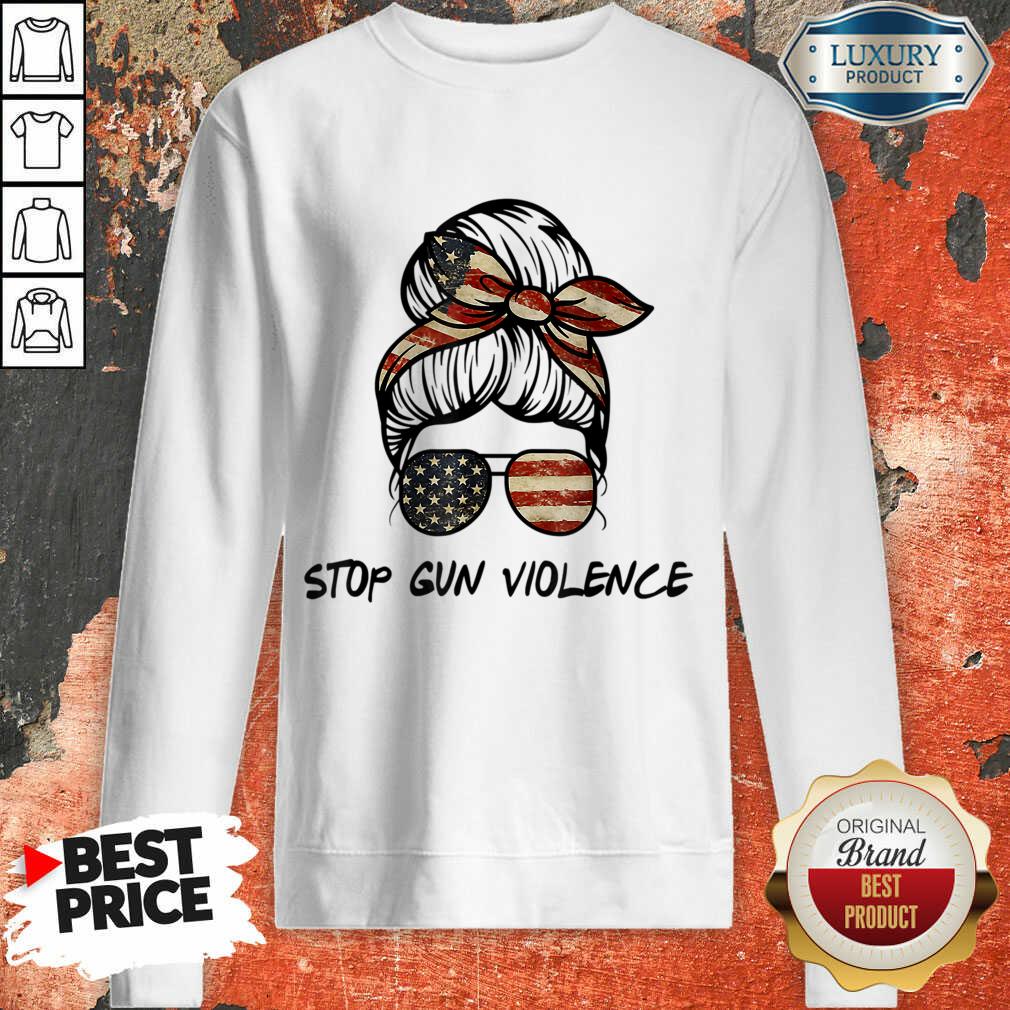Stop Gun Violence Messy Bun Shirt - Image 3