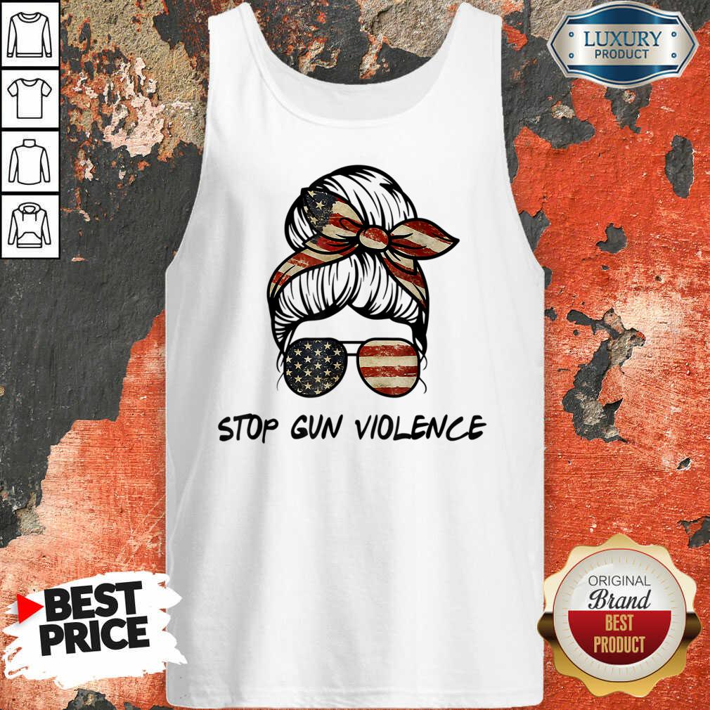 Stop Gun Violence Messy Bun Shirt - Image 2