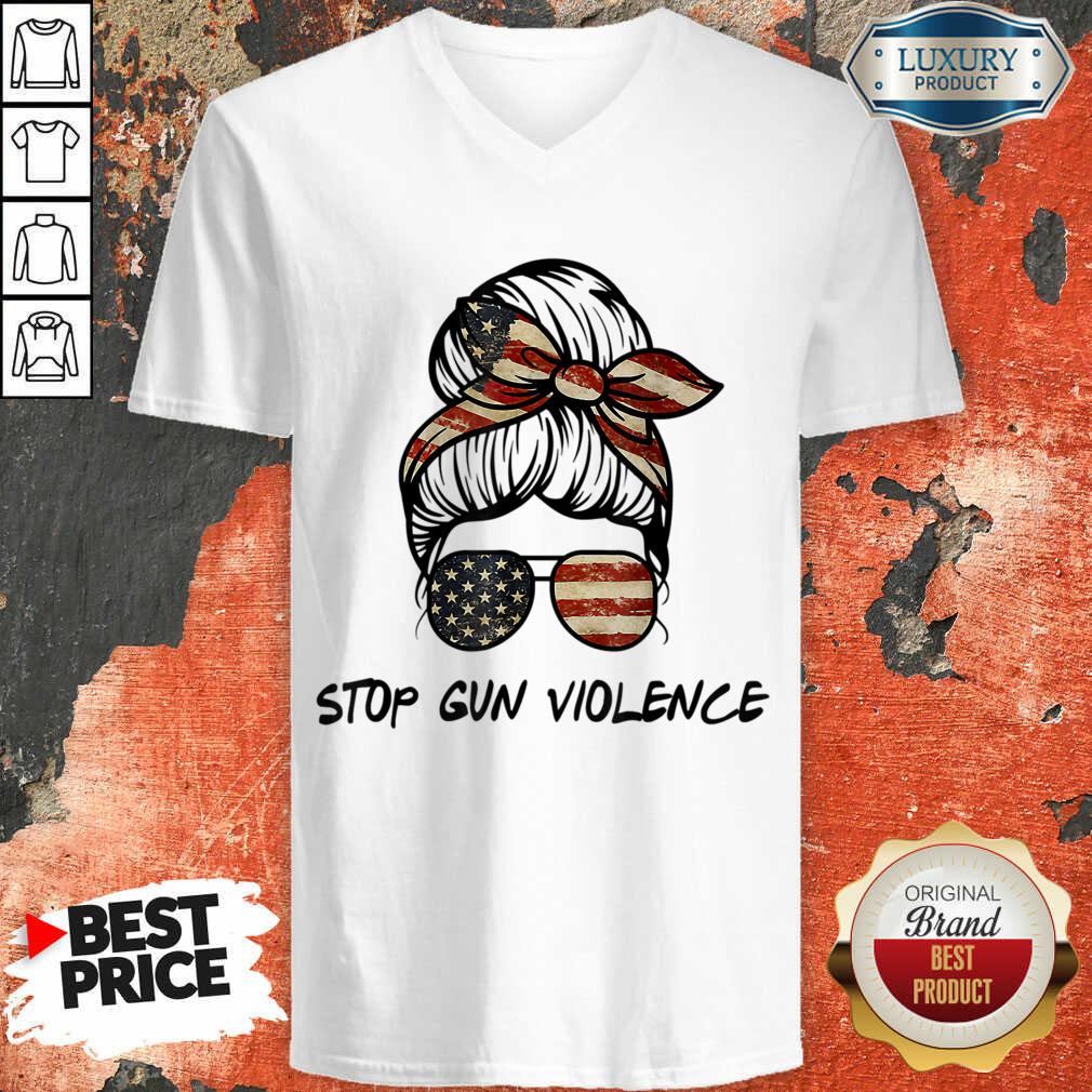 Stop Gun Violence Messy Bun Shirt - Image 5