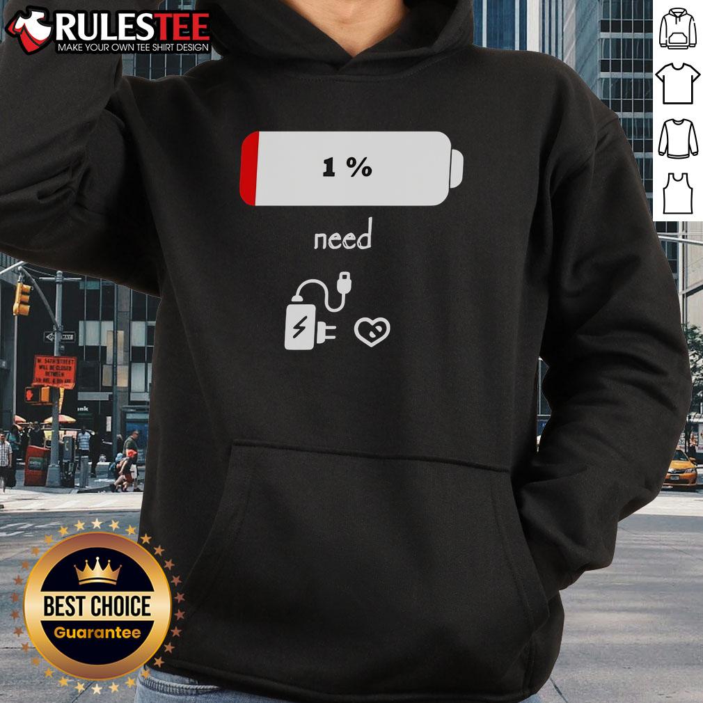 Good 1 Percent Battery Need To Recharge T-Shirt - Image 2
