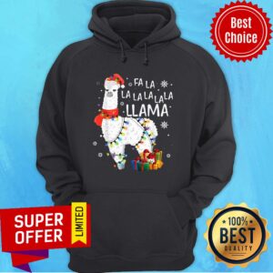 Alternative view of Awesome Santa Llama Fa La La La Light Christmas Shirt