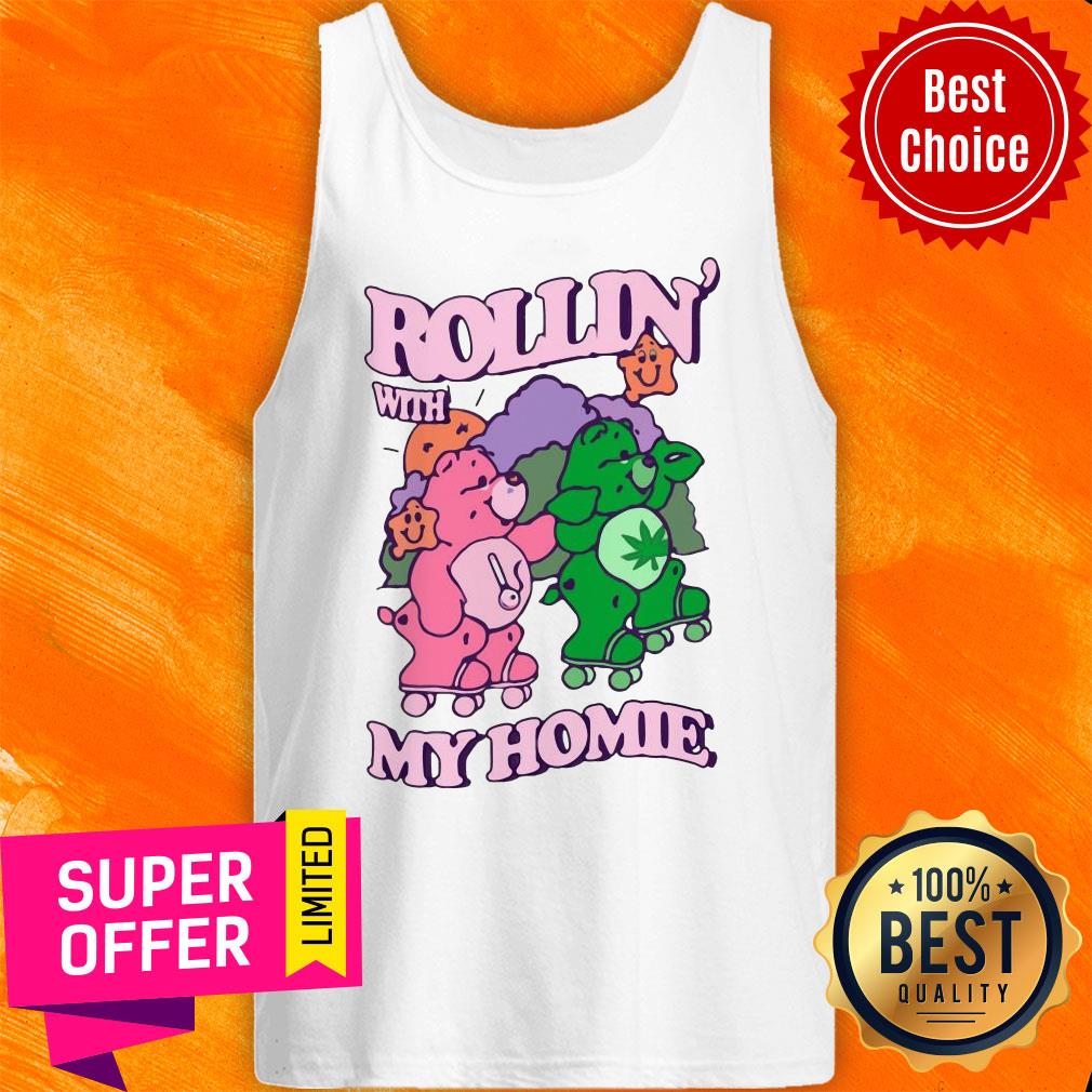 Casual Care Bear Rollin’ With My Homie Shirt - Image 3