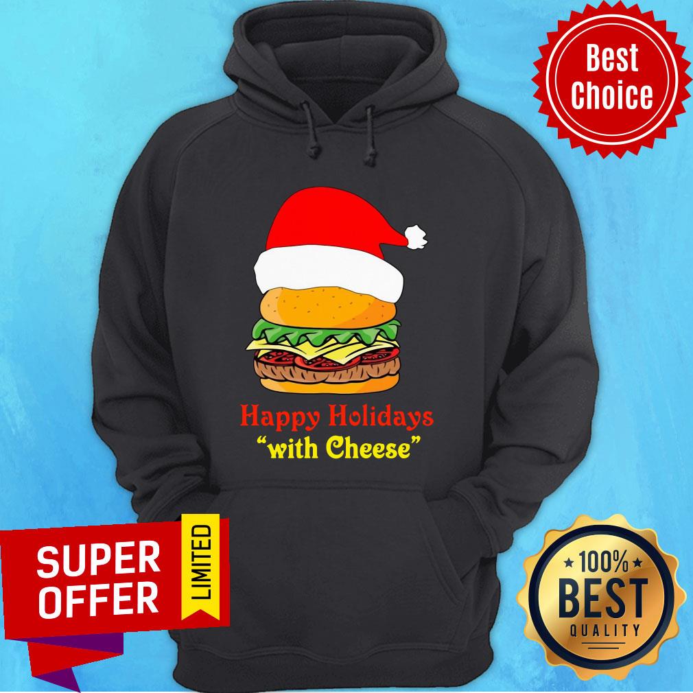 Funny Santa Hamburger Happy Holidays With Cheese Shirt - Image 2