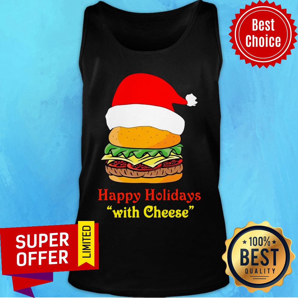 Funny Santa Hamburger Happy Holidays With Cheese Shirt - Image 4