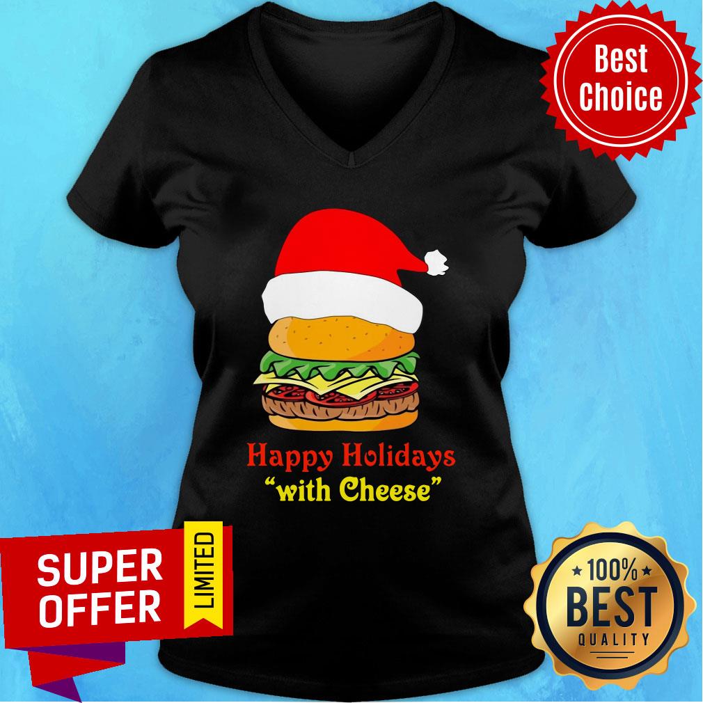 Funny Santa Hamburger Happy Holidays With Cheese Shirt - Image 5