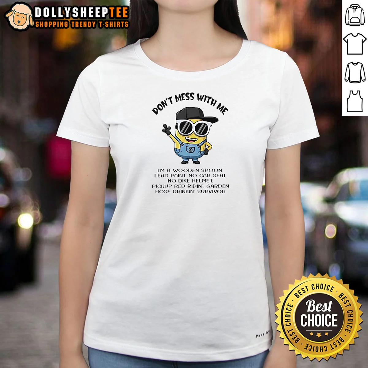 Awesome Minions Don't Mess With Me I'm A Wooden Spoon Lead Paint No Car Seat No Bike Helmet Shirt - Image 2