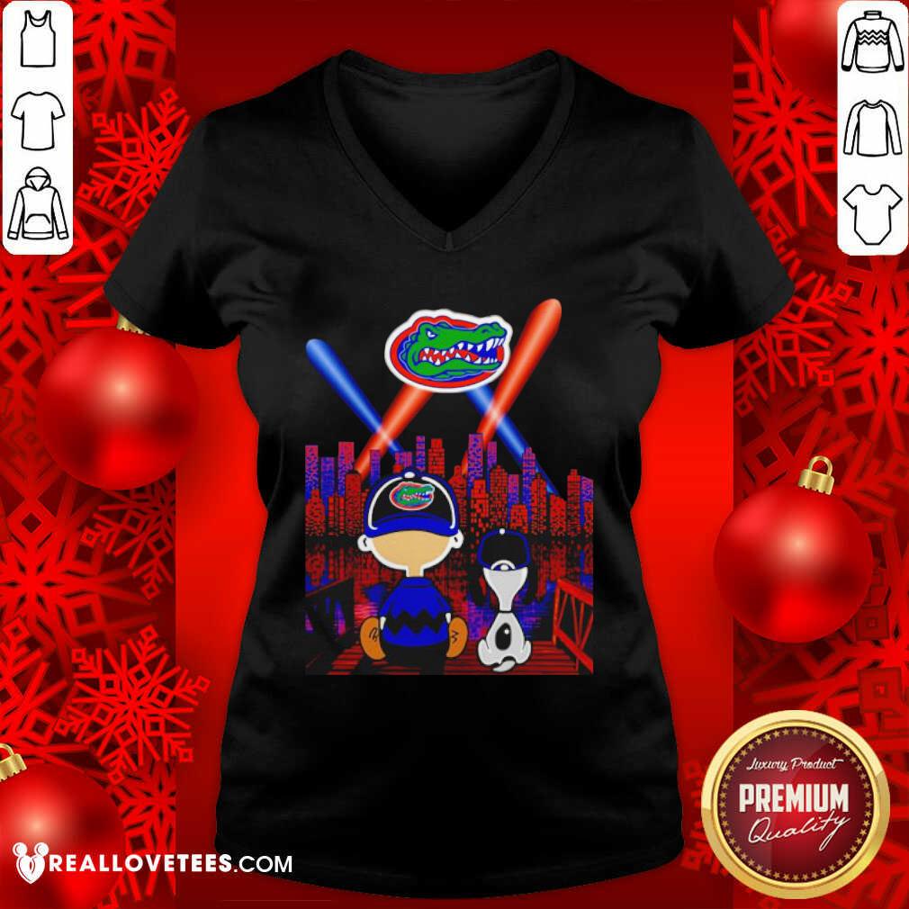 Like Charlie Brown And Snoopy Florida Gators City By Night Shirt - Image 5