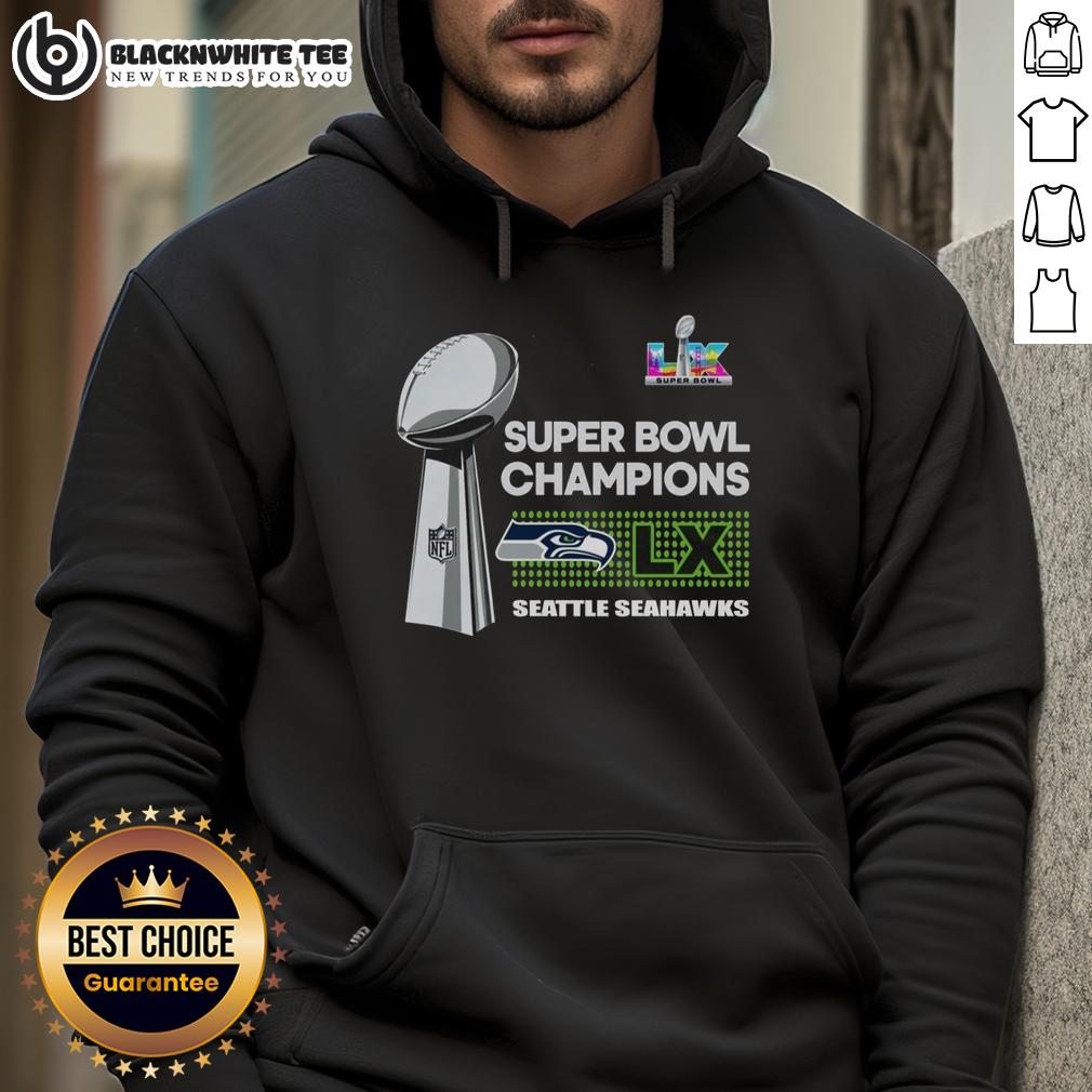 Top Seattle Seahawks Super Bowl LX Champions Trophy T-Shirt - Image 2