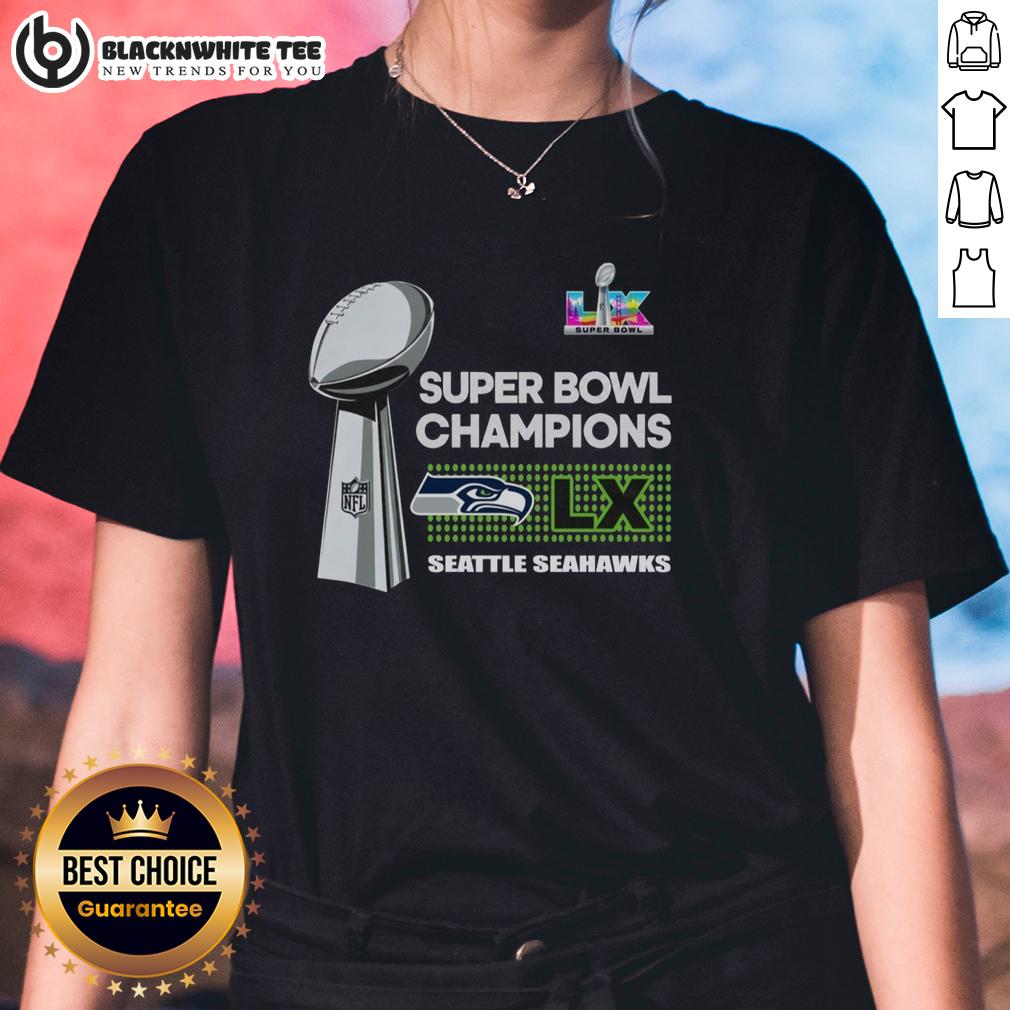 Top Seattle Seahawks Super Bowl LX Champions Trophy T-Shirt - Image 3