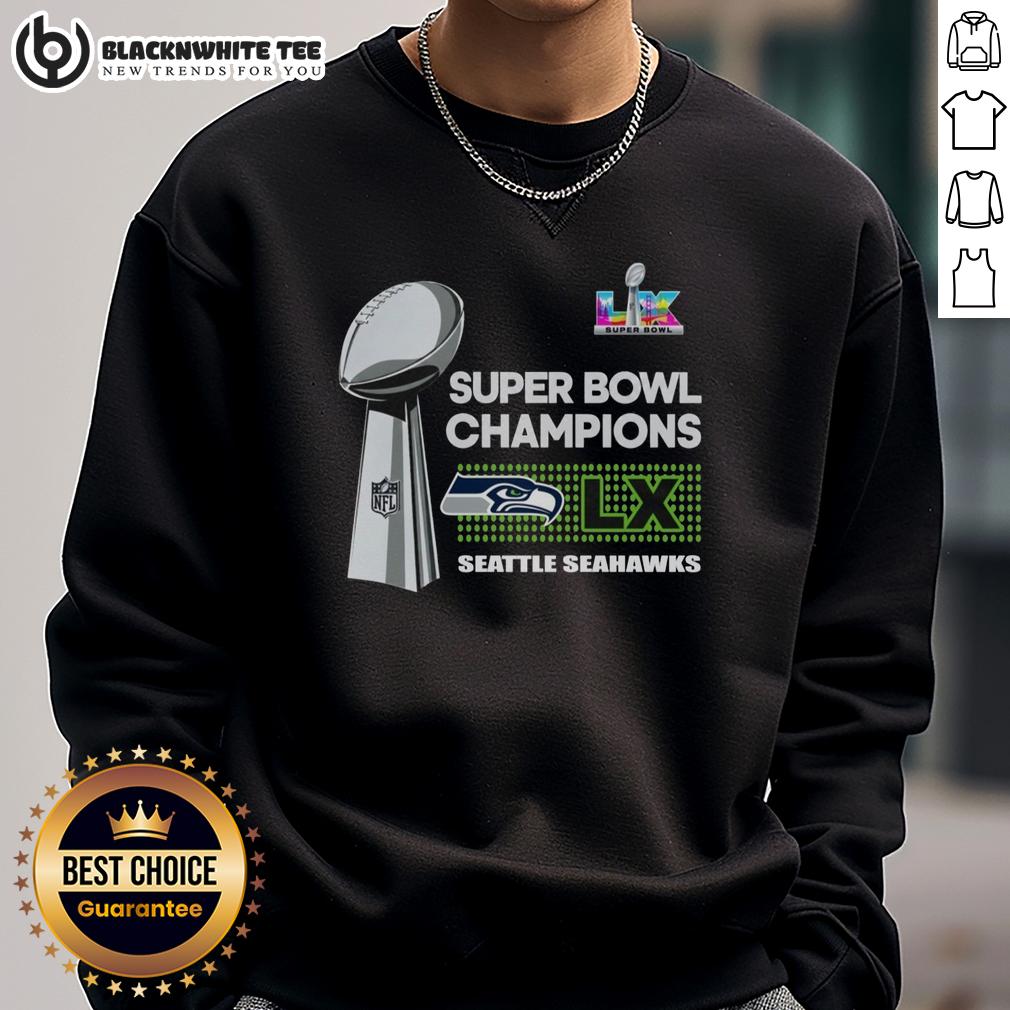 Top Seattle Seahawks Super Bowl LX Champions Trophy T-Shirt - Image 5
