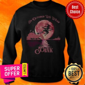 Alternative view of Top Witch Breast Cancer In October We Wear Pink Halloween Shirt