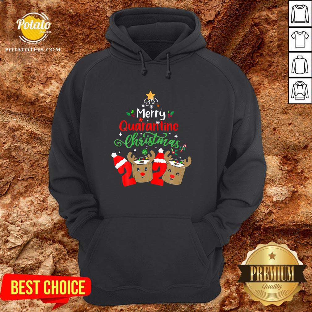 Great Merry Quarantine Christmas 2020 Reindeer Toilet Paper Shirt - Image 5