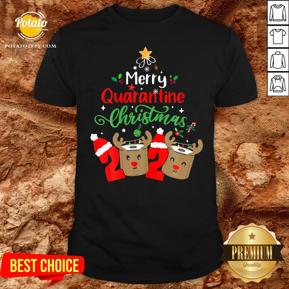 Great Merry Quarantine Christmas 2020 Reindeer Toilet Paper Shirt