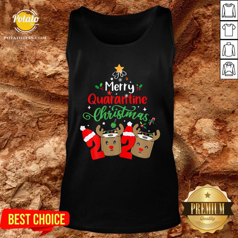 Great Merry Quarantine Christmas 2020 Reindeer Toilet Paper Shirt - Image 3