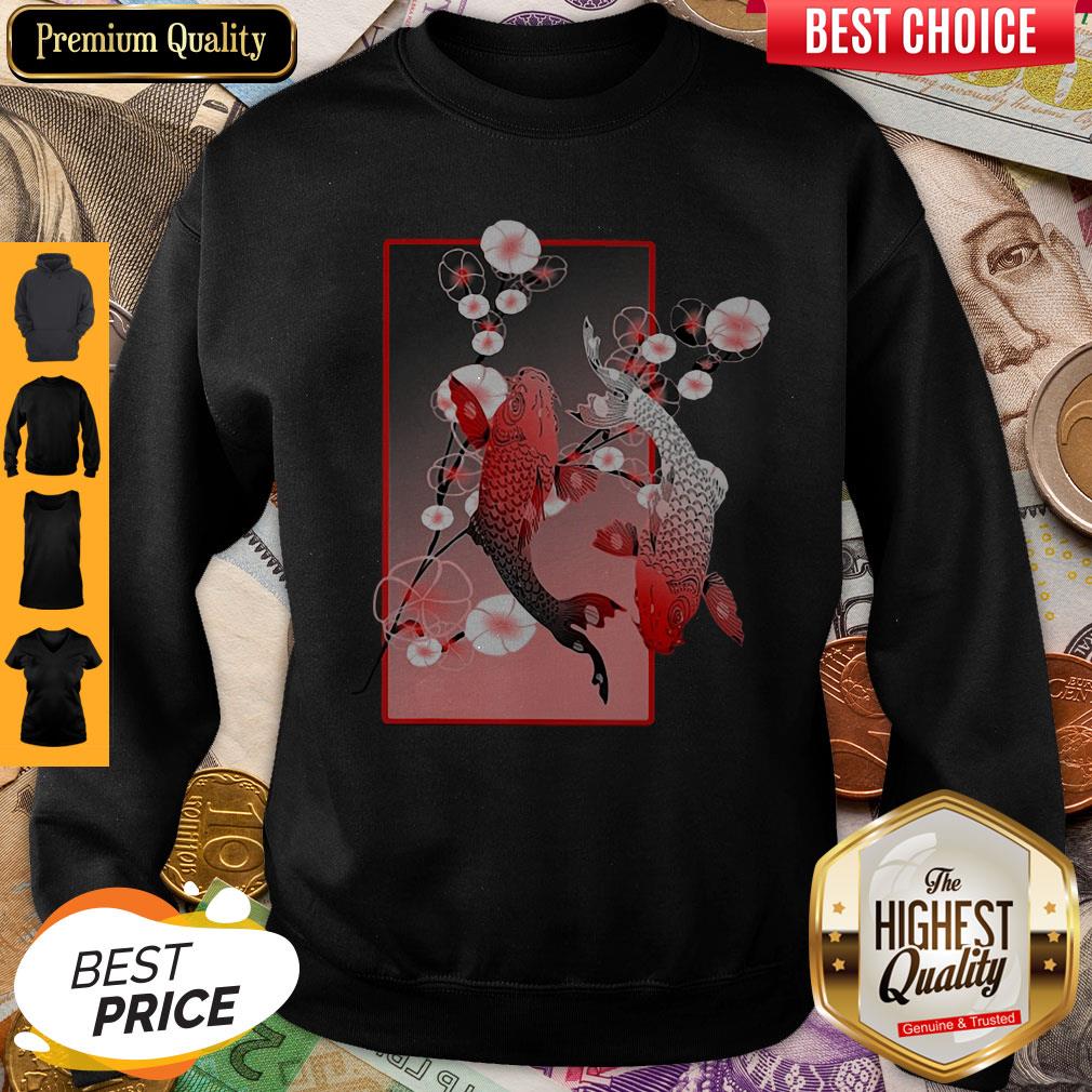 Premium Sakura Cherry Blossom Koi Fish Shirt - Image 4